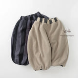  MQTIME  -  New Children Warm Fleece Pants Boys Girls Striped Casual Pants Baby Plus Velvet Thick Trousers Kids Harem Pants