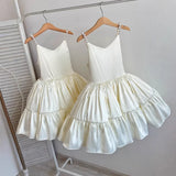 MQTIME  -  Baby Girl Princess Pearl Strap Dress Back Tie Toddler Child Vintage Bow Vestido Wedding Party Dance Birthday Baby Clothes 2-10Y