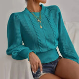 MQTIME  -  Women Sweaters Solid Color 2025 Autumn Winter Soft Warm Tops Loose Female Pullover Lantern Sleeve Knitted Sweater