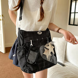  MQTIME  -  Korean Style Clear Window Pocket Tote Bag Women Star Pendant Large Capacity Daily School Handbags Fashion Shoulder Bags