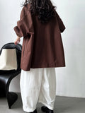 MQTIME  -  High-quality Oversized Stand-collar Trench Coat for Women, Lazy Style Minimalist Outerwear