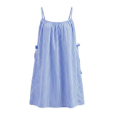  MQTIME  -  y2k Beach Dress Sexy Women Polka Dot/Striped Square Neck Spaghetti Strap Sleeveless Mini Dress Party Dresses Streetwear