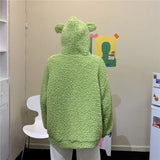 MQTIME  -  Autumn Winter Women Hoodies Solid Color Thicken Warm Jackets Casual Hooded Coats Zipper Sweatershirt Female Lamb Wool Outerwear