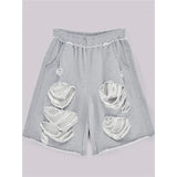 MQTIME  -  Loose Wide Leg Casual Pants Women's Hip Hop Street Style Ripped Design Comfortable Sweatpants Straight Cut mid Waist