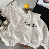 MQTIME  -  Boys' Suit Autumn and Winter New Children's Wear Korean Style Boys and Girls Handsome Letter Sports Hoodie Two-piece Set