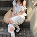 MQTIME  -  Basic Solid Color Casual Loose Capri Pants Female Clothing Wide Leg Summer Drawstring Fashion Edible Tree Fungus Spliced Pants