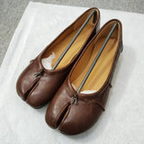 MQTIME  -  Fashion Split toe Pleated Soft Leather Women Ballet Flats Spring Summer Casual Walking Lazy Tabi Loafers Girls Dance Shoes