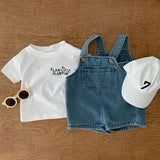 MQTIME  -  Summer Baby Clothing Set Girls Clothes Infant Tee and Denim Overall Suit Toddler Boys Outfit