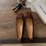 MQTIME  -  New Autumn Women Ballet Flat Shoes Fashion Suede Shallow Butterfly-Knot Ladies Outdoor Comfort Soft Sole Mary Jane Shoes