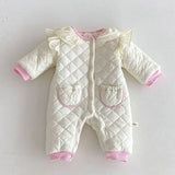 MQTIME  -  New Winter Toddler Baby Girl Thicken Warm Romper Long Sleeved Hooded Print Baby Jumpsuit Children Thicken Warm Clothes