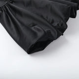 MQTIME  -  Women Puffy Pleated Empire Female Mini Dress 2025 Evening Sexy Party Lady Vestidos Elegant Lace See Through Patchwork Dresses