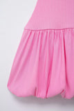  MQTIME  -  Women Elegant Solid Mini Dress Turtleneck Backless Sleeveless Slim Dresses Summer Woman Party Pink Ball Gown Dress