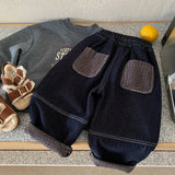  MQTIME  -  New Winter Kids Boys Jeans Plaid Plus Fleece Toddler Boys Demin Pant Versatile Elastic Waist Infant Baby Boys Warm Trouser