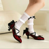 MQTIME  -  Women Bow Tie Heeled Mary Jane Pumps Elegant Trendy Cosplay Dress Fashion Party Pumps Comfort Casual Sandals