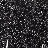 MQTIME  -  Casual Black Polka Dot Printed Mini Vestido Women Round Neck Long Sleeve Pleated A-line High Waist Dresses Lady Street Wear