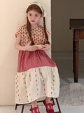 MQTIME  -  New Summer Baby Girls Patchwork Dress Short Sleeve Cotton Printed Toddlers Kids Loose Casual Vacation Dresses