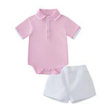 MQTIME  -  9 12 18 24 36M Boys Summer Daily Clothes Infant Short Sleeve Bodysuit with Pocket Shorts 2PCS Toddler Cotton Outfit Sets