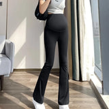 Mqtime Maternity Pants Pregnant Women Yoga Flared Pants Summer Thin Wear Casual Thin Shark Pants Spring and Summer New Maternity Pants