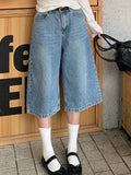 MQTIME  -  Summer Women's High Waist Loose Casual Short Jeans Couple Streetwear Vintage Wide Leg Shorts Women Retro Oversize Denim Shorts