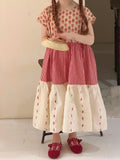 MQTIME  -  New Summer Baby Girls Patchwork Dress Short Sleeve Cotton Printed Toddlers Kids Loose Casual Vacation Dresses