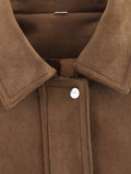 MQTIME  -  Women Elegant Suede Brown Bomber Jackets Fashion Ladies Casual Loose Outfits for Vintage Female Chic Clothes Cute