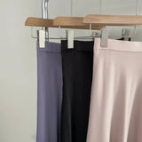 MQTIME  -  Silky Smooth Drooping Acetic Acid Satin Maxi Skirt Women's High Waisted Slim A Line Skirt