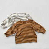  MQTIME  -  Autumn New Children Long Sleeve T Shirts Girls Bottoming Shirt Boys Casual Striped Tee Baby Cotton O-neck Tops Kids Clothes