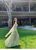 MQTIME  -  Green Tie-dye Mesh Suspender Dress Women's Summer High-end Seaside Vacation Slim-fitting Hip-wrapped Dress