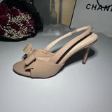 MQTIME  -  Thin Heel Strap Sandals Women's Summer Round Head Open-toed Bow High Heels