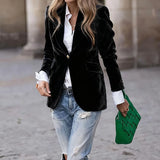 MQTIME  -  Outerwear For Women Long Sleeve Turn Down Collar Loungewear Jackets Solid Single Button Cardigan Coats Streetwear