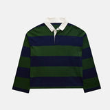 MQTIME  -  Women Y2K Vintage Retro Sweatshirts Long Sleeve Lapel Button V-Neck Pullover Top Loose Striped Rugby Pol0 Tee Shirts