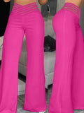 MQTIME  -  Women Pants Loungewear Spring Summer Hollow Fashion Ladies Trousers Solid Elastic Waist Wide Leg Pants Streetwear