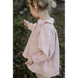 MQTIME  -  Autumn Retro Girls Long-Sleeve Cotton And Linen Shirts With Buttons New Baby Girl Casual Doll Collar Lantern Sleeve Tops TZ151