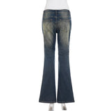  MQTIME  -  Y2k Low Rise Flared Jeans Woman Aesthetic 2000s Clothes Retro Casual  Denim Trousers All Match Bottom Streetwear Pants