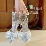 MQTIME  -  Original Bridal Lolita Heels 8cm Pointed Stiletto Pumps Women's Shoes for 18th Coming of Age Ceremony Weddings High Heels