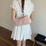  MQTIME  -  Women's Small PU Leather Shoulder Bag New Trend Solid Color Underarm Tote Bag Female Fashion Sweet Casual Dating Handbags