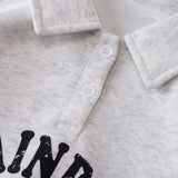 MQTIME  -  New autumn baby clothing for 0-3 years old, boy daughter children's lapel hoodie, letter printed long sleeved T-shirt