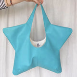 MQTIME  -  Y2K Street Style Women Star Shaped Underarm Tote Bag Creative Solid Color Novelty Design Large Capacity Daily Travel Handbag