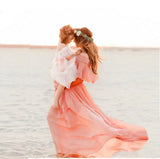  MQTIME  -  Maternity Wear  Photography Props Chiffon Midi Elegant Dresses Casual Pregnancy Woman Photo Shoot Clothing Pregnant Dress