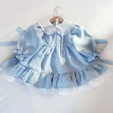  MQTIME  -  New Autumn Children Clothes 2-6 Yrs Baby Girl Party Dress Long Sleeved Cotton Solid Color Kids Princess Dresses