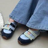 MQTIME  -  Summer Style Children's Girls Fashion Color-blocking Round-toe Flat Mary Jane Shoes Kids Toddler Princess Casual Sneakers