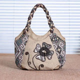 MQTIME  -  Women Linen Casual Handbag High Quality Travel Shoulder Bag Shopper Tote Purse Female Large Capacity National Design Bolso Mujer