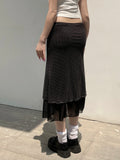 MQTIME  -  Elegant High Waist Pleated Midi Skirt with Floral Print for Women Stylish A-Line Knee Length Skirt for Summer
