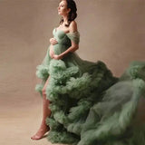 MQTIME  -  tulle robe photo dress Summer 3d Shoulderless Elegance Maternity Dress for Pregnant Women