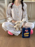 MQTIME  -  Spring Sweet Long Sve Children's Clothing Thin Air Conditioning Suit Home Clothes Set for Mother And Daughter Girls