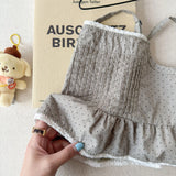 MQTIME  -  New Summer Toddlers Girls Suspenders Shirts Pleated Ruffles Lace Strap Tops Korean Style Children Cute Blouses
