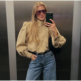 MQTIME  -  ﻿ Fashion Stand Women's Trench Coat Long Sleeve Single-breasted Lady Bomber Jacket Spring Autumn New High Street Outerwears