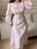  MQTIME  -  Elegant Women Luxury Formal O-Neck Maxi Dress Fashion Long Sleeve Evening Ladies Street Party Vestidos 2026 Spring Summer