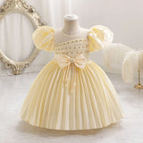 MQTIME  -  Kids Dresses For Girls Beading Autumn Clothes Child Satin Party Princess Formal Bridesmaid Pageant Ball Gown 3-10 Years