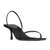 MQTIME  -  Versatile One-piece Buckle High-heeled Summer New Pointed Toe Roman Leopard Print Mid Heeled Women's Sandals